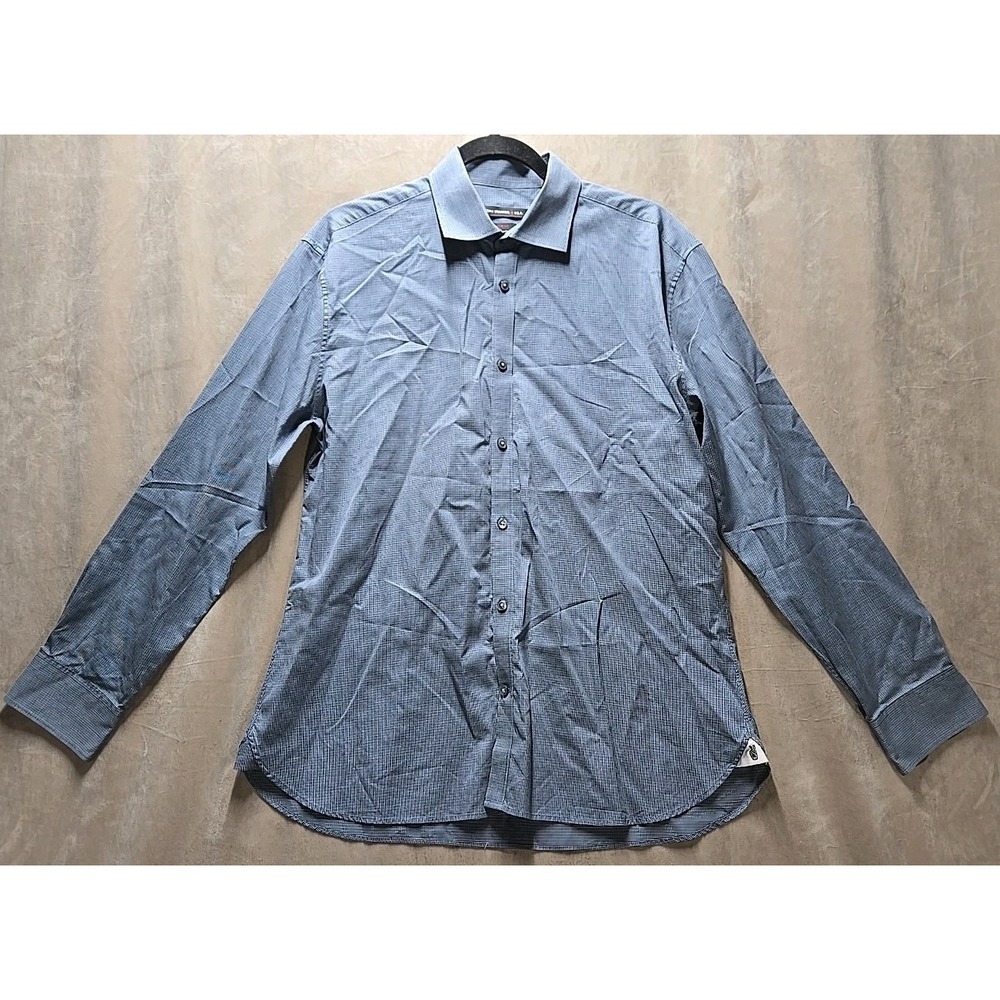 John Varvatos Mens Slim Fit Blue Button Down Dress Shirt‎ Size 16 - 32/33